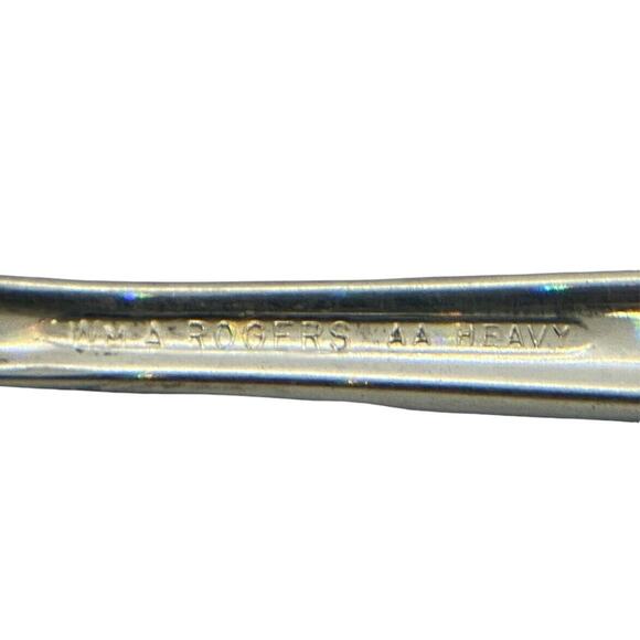 1940 Wm A Rogers Artistic Pattern Four Teaspoons Heavy Silver Plate No Monogram - Picture 7 of 10